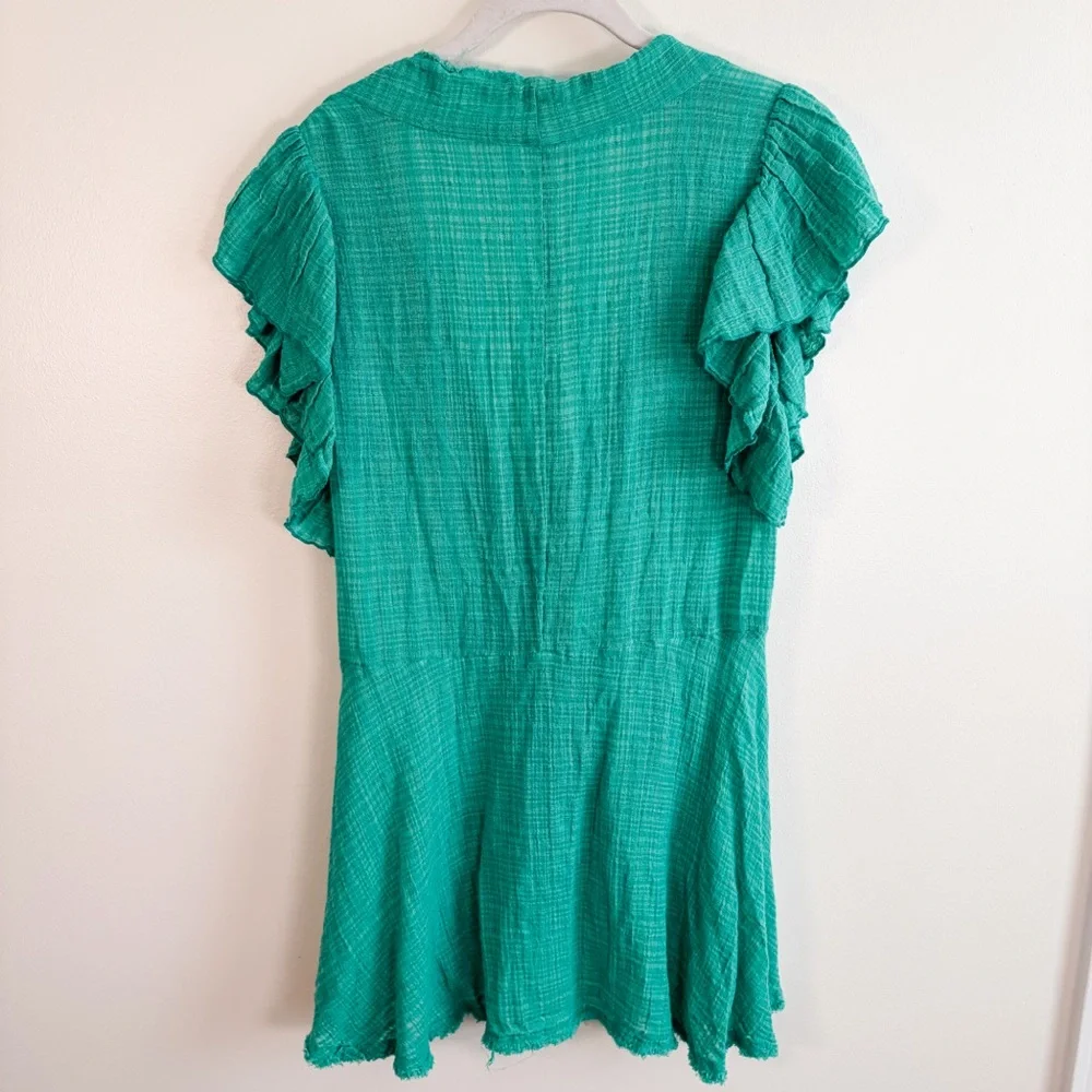 Free People One Angie Textured Gauze Front Tie Boho Top - Picture 9 of 15